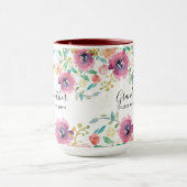 Mug Cadeau Grandma - Jolie Plum Fleurs roses Perosonal (Centre)
