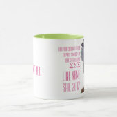 Mug Cadeau grec fait sur commande rose et vert de (Centre)