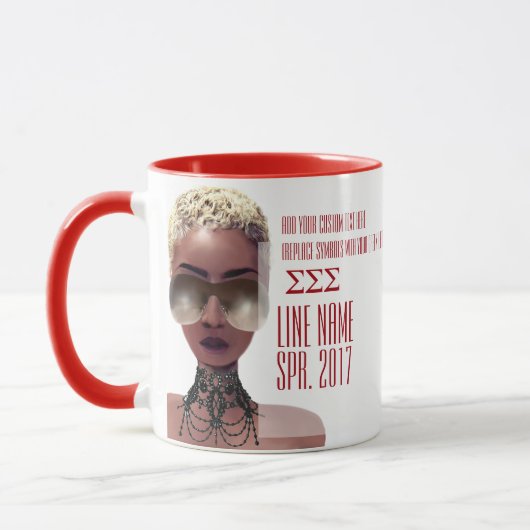 Mug Cadeau grec fait sur commande rouge et blanc de (Gauche)
