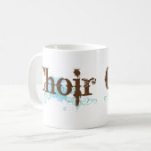 Mug Cadeau grunge bleu de logo de choeur (Devant gauche)