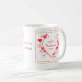 Mug Cadeau Heureuse Sainte-Valentin aux Coeurs rouges  (Devant droit)