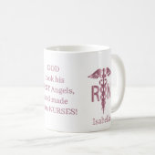 Mug Cadeau infirmière de la RN - Personnaliser - Rose (Devant droit)