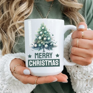 Mug Cadeau Joyeux Noël Aquarelle pour Elle ou Lui