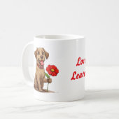 Mug Cadeau Labrador Floral Citation d'Amour Esprit Lib (Devant gauche)