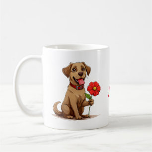 Mug Cadeau Labrador Floral Citation d'Amour Esprit Lib
