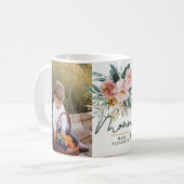 Mug Cadeau maman 2 photo rose girly aquarelle florale (Devant gauche)