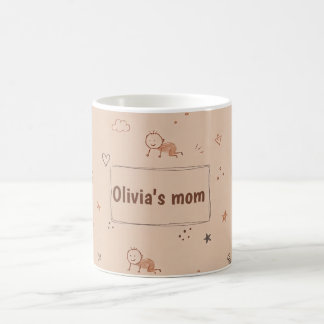 Mug Cadeau Maman Dessin Enfantin Nom Design
