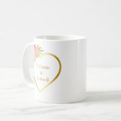 Mug Cadeau Mariage Rose or de corail rose (Devant gauche)