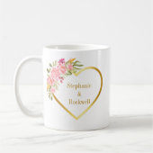 Mug Cadeau Mariage Rose or de corail rose (Gauche)