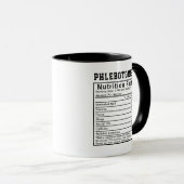 Mug Cadeau médical de faits nutritionnels de phlébotom (Devant droit)