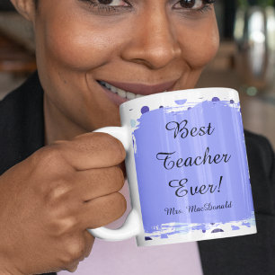 Mug Cadeau meilleur professeur jamais pois violet