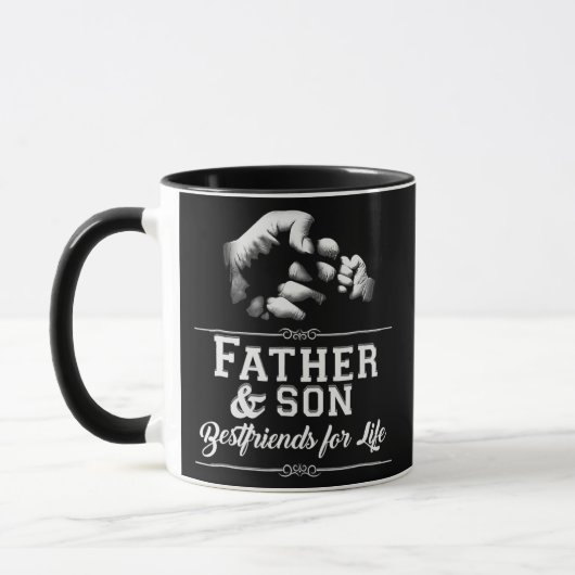 Mug Cadeau mignon Père Fils Amis Poing Bump Papa Père (Gauche)
