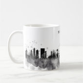 Mug Cadeau minimal de noir d'aquarelle d'horizon de (Gauche)