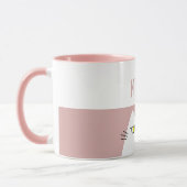 Mug Cadeau Minimal Rose Mignon Nom de Chat Kawaii (Gauche)