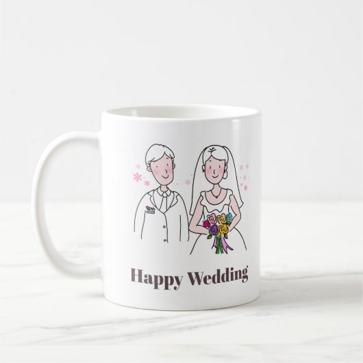 Mug Cadeau minimaliste Mariage sucré (Gauche)