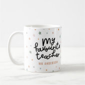 Mug Cadeau moderne coloré préféré professeur star préf (Gauche)