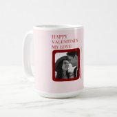 Mug Cadeau moderne de la Saint-Valentin rouge et rose (Devant gauche)