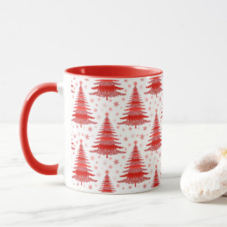 Mug Cadeau Motif Red Christmas Tree