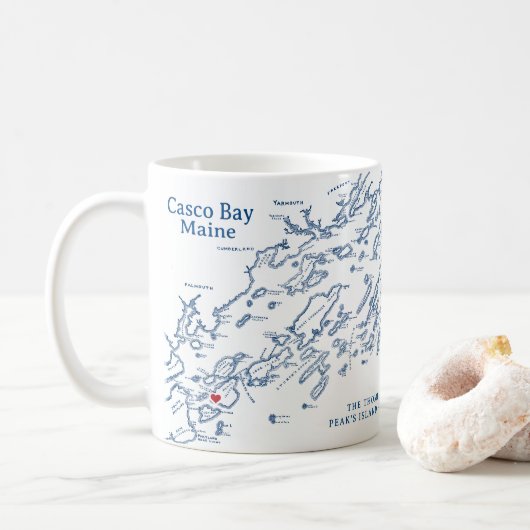 Mug Cadeau Peaks Island Maine (Avec donut)