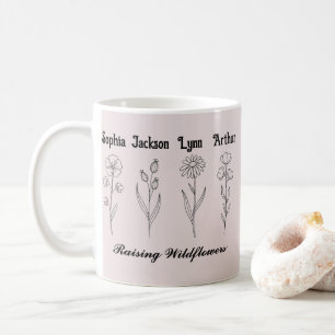Mug Cadeau personnalisé au nom de l'enfant avec fleurs