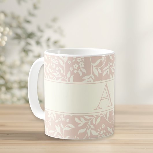 Mug Cadeau personnalisé avec fleurs roses vintage