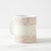 Mug Cadeau personnalisé avec fleurs roses vintage (Devant gauche)