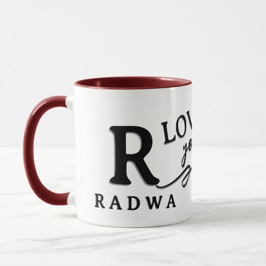 Mug & Cadeau personnalisé avec initiale et nom (Gauche)