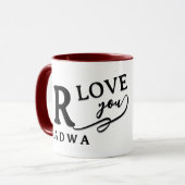 Mug & Cadeau personnalisé avec initiale et nom (Devant gauche)