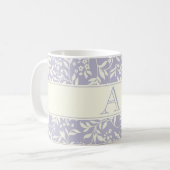 Mug Cadeau personnalisé avec initiale florale violette (Devant gauche)