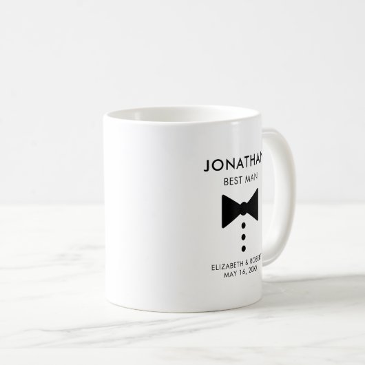 Mug Cadeau personnalisé Best Man Modern Tuxedo Mariage (Devant droit)