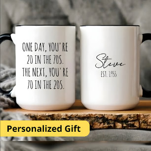 Mug Cadeau personnalisé de 70e anniversaire pour homme