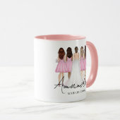 Mug Cadeau personnalisé de demoiselle d'honneur avec n (Devant droit)