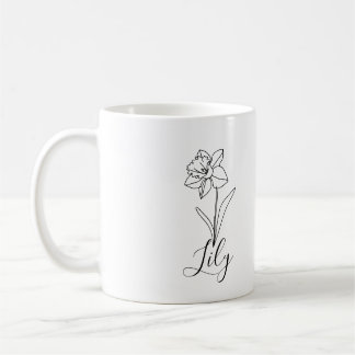 Mug Cadeau personnalisé de fleur de naissance Narcisse