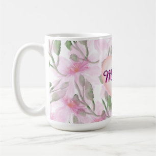 Mug Cadeau personnalisé de fleurs à l'aquarelle sur me