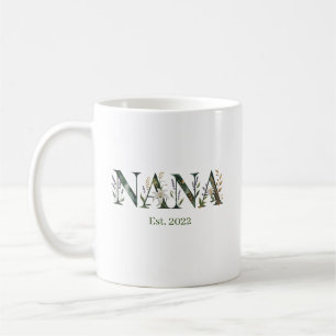 Mug Cadeau personnalisé de grand-mère florale année d'