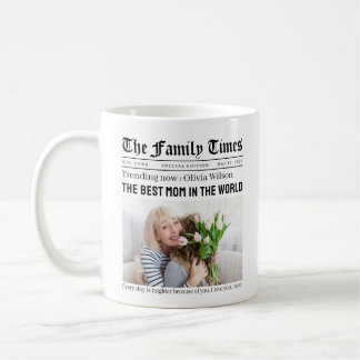 Mug Cadeau personnalisé de journal de la fête des mère