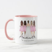 Mug Cadeau personnalisé de témoin de mariage avec nom (Gauche)