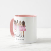 Mug Cadeau personnalisé du nom de la femme de chambre (Devant gauche)