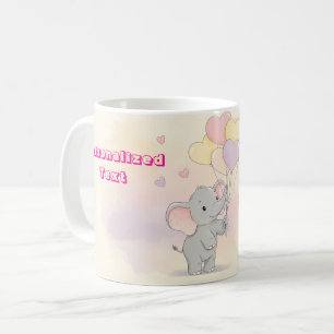Mug Cadeau personnalisé éléphant mignon pour maman