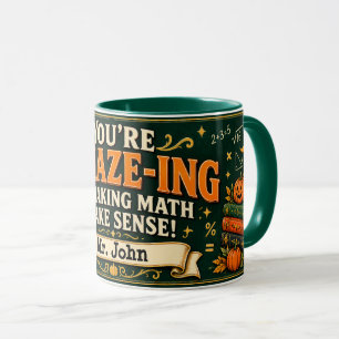 Mug Cadeau personnalisé Halloween Prof de Maths A-Maze
