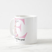 Mug Cadeau personnalisé lapin de Pâques Pink Monogramm (Devant gauche)