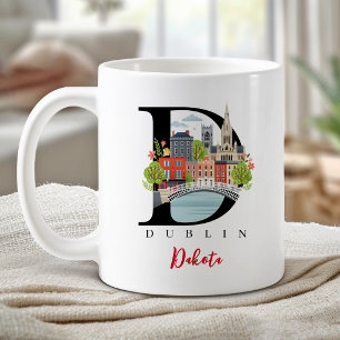 Mug Cadeau personnalisé lettre D monogramme de Dublin