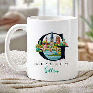 Mug Cadeau Personnalisé Lettre G Monogramme de Glasgow