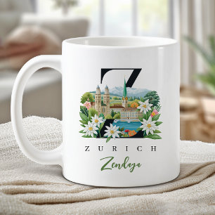 Mug Cadeau Personnalisé Lettre Z Monogramme Zurich