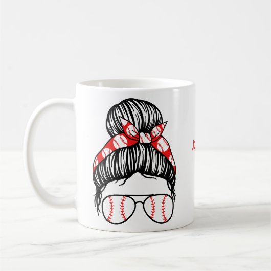 Mug Cadeau personnalisé maman baseball (Gauche)