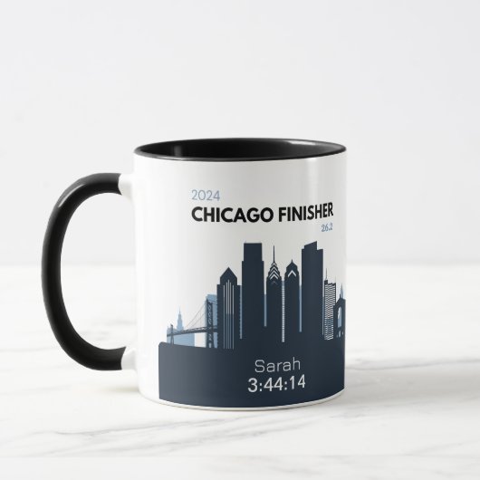 Mug Cadeau Personnalisé Marathon De Chicago Pour Marat (Gauche)
