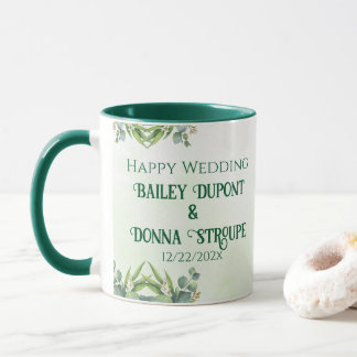 Mug Cadeau Personnalisé Mariage Eucalyptus Anniversair