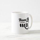 Mug cadeau personnalisé Mme écriture élégante (Devant droit)