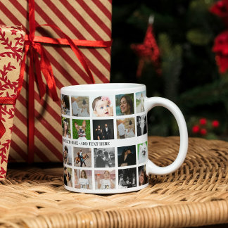 Mug Cadeau personnalisé moderne de 40 collages photo e