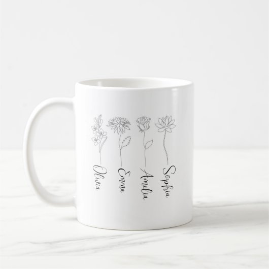 Mug Cadeau personnalisé Mois de naissance Plante Lover (Gauche)